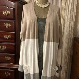 Tri-color over sweater by Chloe+jasmine. Never worn. Rayon/polyester. BEAUTIFUL!